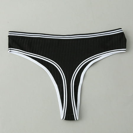 Women Panties Womens Striped Belt Low Waist Through Waist Bikini Brief Underwear Thong Black M 3pcs
Women Panties Womens Striped Belt Low Waist Through Waist Bikini Brief Underwear Thong Black M 3pcs