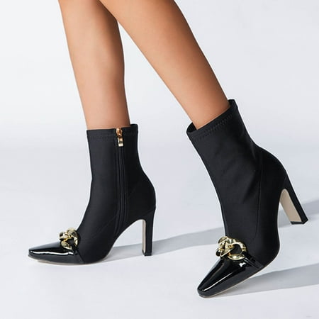 Zedker Booties For Women Booties Women Ankle Boots Pointed Zip Shoes Winter Solid Color Fashion Square High Heel Chain Walking Boot
Zedker Booties For Women Booties Women Ankle Boots Pointed Zip Shoes Winter Solid Color Fashion Square High Heel Chain Walking Boot
