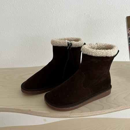 Boots Winter Snow Boots Side Zipper Plush Round Toe Short Boots Warm Cotton Boots For Women
Boots Winter Snow Boots Side Zipper Plush Round Toe Short Boots Warm Cotton Boots For Women