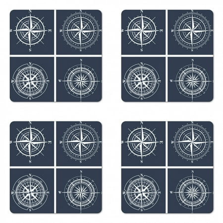 Compass Coaster Set of 4 White Compasses Navy Blue Background Navigation Sailing Themed Art Square Hardboard Gloss Coasters Standard Size Navy Blue and White by Ambesonne
Compass Coaster Set of 4 White Compasses Navy Blue Background Navigation Sailing Themed Art Square Hardboard Gloss Coasters Standard Size Navy Blue and White by Ambesonne