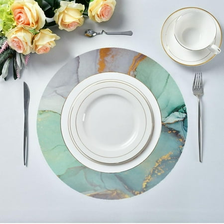 Hidove Marble Texture Round Placemats for Dining Table Non Slip Heat-Resistant Polyester Table Mats 1pc Washable Table Mats for Kitchen Dining Table Decoration
Hidove Marble Texture Round Placemats for Dining Table Non Slip Heat-Resistant Polyester Table Mats 1pc Washable Table Mats for Kitchen Dining Table Decoration