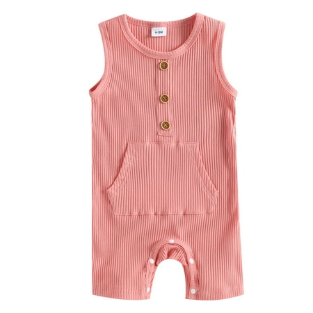 Musuos Baby Boys Girls Romper Button Down Solid Knit Ribbed Sleeveless Summer Jumpsuit
Musuos Baby Boys Girls Romper Button Down Solid Knit Ribbed Sleeveless Summer Jumpsuit
