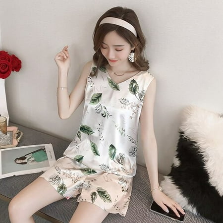 PIKADINGNIS New Sale 2pcs Women Sleepwear for Summer Short Ice Silk Vest Pajamas Sets Girl Print Pyjama Set Women Nightshirt Sets
PIKADINGNIS New Sale 2pcs Women Sleepwear for Summer Short Ice Silk Vest Pajamas Sets Girl Print Pyjama Set Women Nightshirt Sets