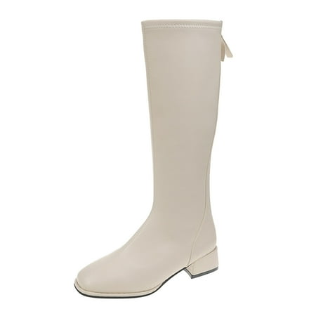 Mackneog womens flat dress shoes Fashion Autumn And Winter Women Knee High Boots Low Heel Square Toe Solid Color Back Zipper Comfortable Artificial leather womens winter shoes
Mackneog womens flat dress shoes Fashion Autumn And Winter Women Knee High Boots Low Heel Square Toe Solid Color Back Zipper Comfortable Artificial leather womens winter shoes