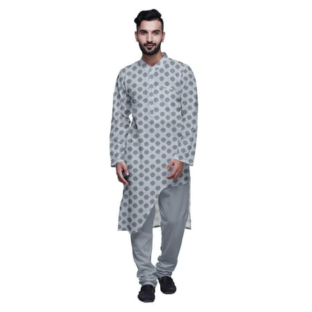 Atasi Printed Long Asymmetric Kurta Pajama Set For Men Party Wear Clothing