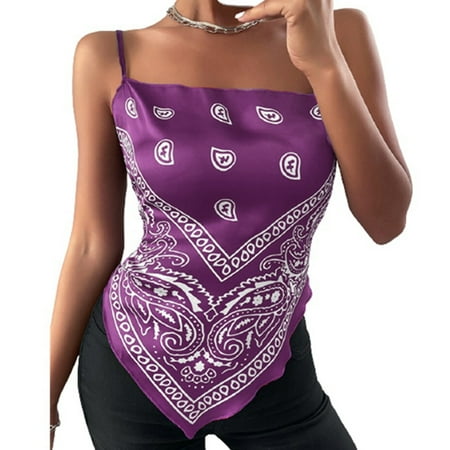 HoWD Women Vest Paisley Print Spaghetti Straps Summer Low Cut Backless Bowknot Camisole for Night Club
HoWD Women Vest Paisley Print Spaghetti Straps Summer Low Cut Backless Bowknot Camisole for Night Club