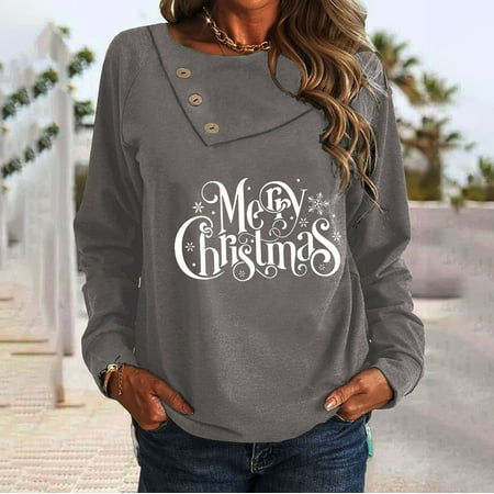 Christmas Jumper Tops for Women Casual Long Sleeve Streetwear Loose Fall Winter Pullover Tops Gray Jacket Coat Women Size XX-Large
Christmas Jumper Tops for Women Casual Long Sleeve Streetwear Loose Fall Winter Pullover Tops Gray Jacket Coat Women Size XX-Large