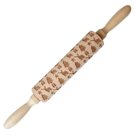 Gyedtr Wooden Christmas Printing Rolling Pin Carved Embossed Rolling Pin Cookie Dough Stick
Gyedtr Wooden Christmas Printing Rolling Pin Carved Embossed Rolling Pin Cookie Dough Stick
