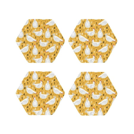 Leather Coasters Set of 4 - Rustic Lines Funny Chicken Yellow Lightweight Non-Slip Drink Coasters for Desk Anti-Scalding Desk Cup Coasters for Office Table Decor Hexagon
Leather Coasters Set of 4 - Rustic Lines Funny Chicken Yellow Lightweight Non-Slip Drink Coasters for Desk Anti-Scalding Desk Cup Coasters for Office Table Decor Hexagon