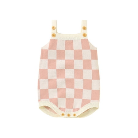Infant Baby Girl Knitted Jumpsuit Casual Summer Checkerboard Print Sleeveless Rompers for Toddler
Infant Baby Girl Knitted Jumpsuit Casual Summer Checkerboard Print Sleeveless Rompers for Toddler