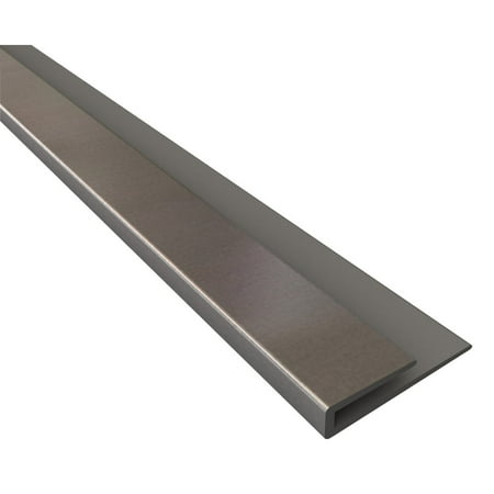 5PK Fasade 18 In. Thermoplastic J-Edge Backsplash Trim Brushed Aluminum