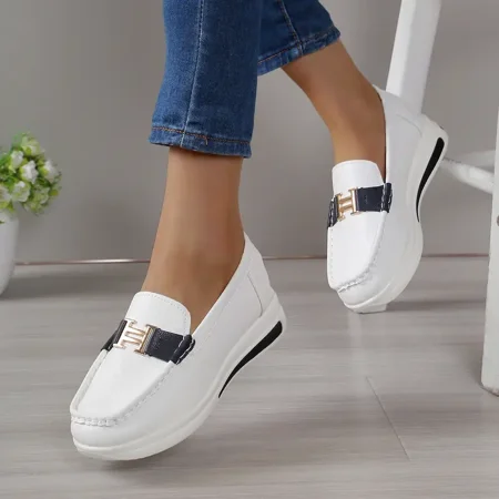 Women‘s Platform Sneakers Lightweight Low Top Slip-on Casual Shoes Women‘s Footwear