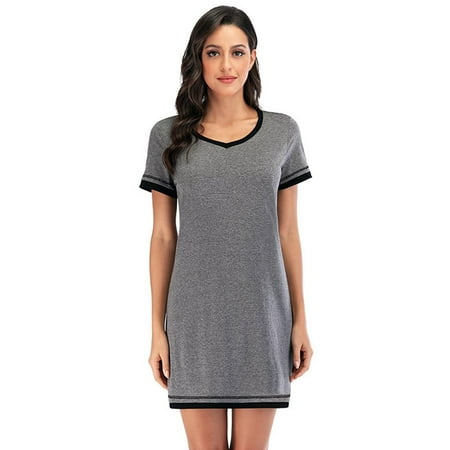 Nightgowns for Womens Short Sleeve Nightdress V Neck Nightshirt Comfy Sleep Shirt
Nightgowns for Womens Short Sleeve Nightdress V Neck Nightshirt Comfy Sleep Shirt