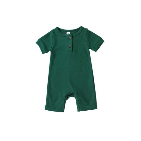 Canrulo Newborn Baby Boys Girls Rompers Clothes Sold Short Sleeve Button Summer Casual Jumpsuits Dark Green 12-18 Months
Canrulo Newborn Baby Boys Girls Rompers Clothes Sold Short Sleeve Button Summer Casual Jumpsuits Dark Green 12-18 Months