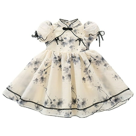 Summer New Puff Sleeve Ink Painting Print Fashion Retro Girls Dress Party Dresses
Summer New Puff Sleeve Ink Painting Print Fashion Retro Girls Dress Party Dresses