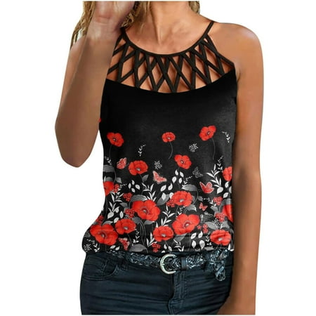 LBECLEY Basics Womens Pajamas Set Hollow Women Sleeveless Floral Print Shirt Fit Tees Loose Tops Blouse T Tank Crewneck Out Summer Women s T-Shirts Blessed Tops for Women Red L
LBECLEY Basics Womens Pajamas Set Hollow Women Sleeveless Floral Print Shirt Fit Tees Loose Tops Blouse T Tank Crewneck Out Summer Women s T-Shirts Blessed Tops for Women Red L