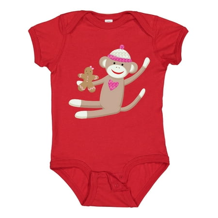 Inktastic Sock Monkey Gingerbread Gift Baby Boy or Baby Girl Bodysuit