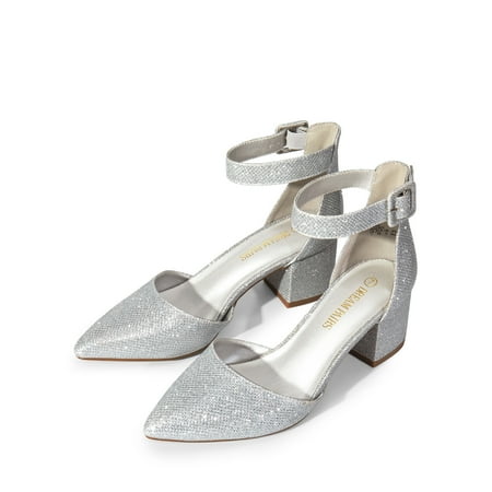 BURUDANI Women Fashion Pump Shoes Ankle Strap Pointed Toe Low Chunky Dress Shoes SILVER/GLITTER Size 8.5
BURUDANI Women Fashion Pump Shoes Ankle Strap Pointed Toe Low Chunky Dress Shoes SILVER/GLITTER Size 8.5