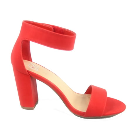 Elton-s Open Toe Ankle Chunky Heels Sandals