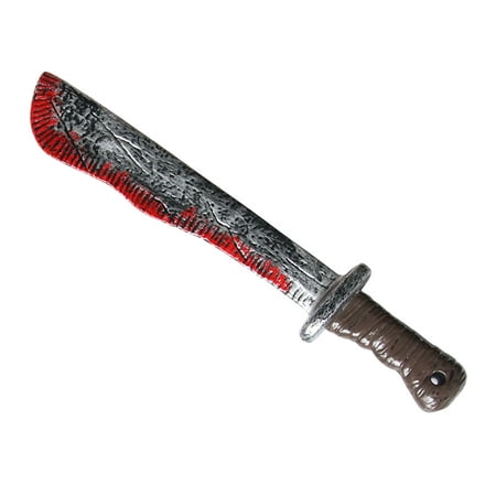 Dezsed Halloween Simulation Bloody Sharp Knife Plastic Chopper Prop Toy
