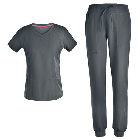 Stretch Women Nursing Scrubs Set - V Neck Fashion Rib Scrubs Medical Uniforms Top Pants PS1116 PEWTER XXL
Stretch Women Nursing Scrubs Set - V Neck Fashion Rib Scrubs Medical Uniforms Top Pants PS1116 PEWTER XXL