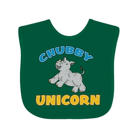 Inktastic Chubby Unicorn-Baby Rhino Gift Baby Boy or Baby Girl Bib