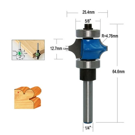 1/4 handle 6.35mm edger engraving machine milling cutter 22.2mm 25.4mm