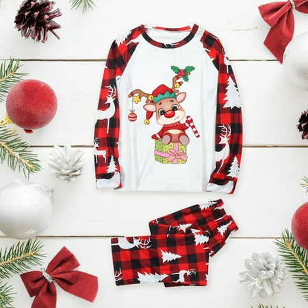 Mon Sleepwear For Christmas Family Matching Pajamas Cute Big Headed Deer Print Pjs Plaid Long Sleeve Tops And Pants Soft Casusal Holiday Sleepwear
Mon Sleepwear For Christmas Family Matching Pajamas Cute Big Headed Deer Print Pjs Plaid Long Sleeve Tops And Pants Soft Casusal Holiday Sleepwear
