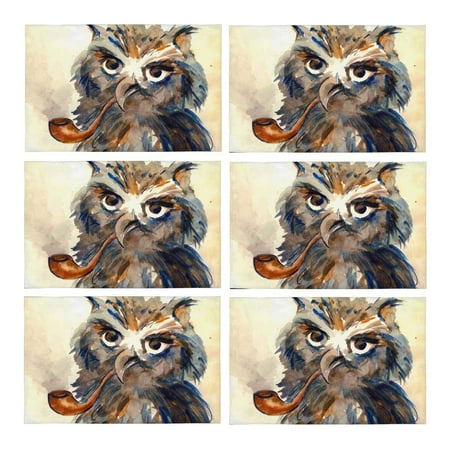 MKHERT Funny Wise Owl with Big Eyes and Tube Watercolor Animal Placemats Table Mats for Dining Room Kitchen Table Decoration 12x18 inch Set of 6
MKHERT Funny Wise Owl with Big Eyes and Tube Watercolor Animal Placemats Table Mats for Dining Room Kitchen Table Decoration 12x18 inch Set of 6