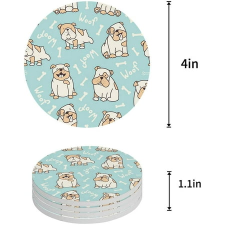 KXMDXA Bulldog Set of 6 Round Coaster for Drinks Absorbent Ceramic Stone Coasters Cup Mat with Cork Base for Home Kitchen Room Coffee Table Bar Decor
KXMDXA Bulldog Set of 6 Round Coaster for Drinks Absorbent Ceramic Stone Coasters Cup Mat with Cork Base for Home Kitchen Room Coffee Table Bar Decor
