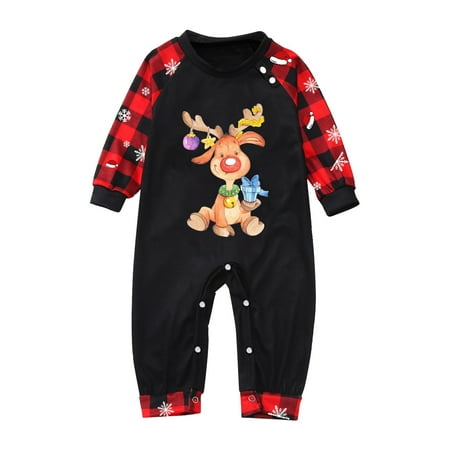 ERTUTUYI Baby Sleepwear For Christmas Family Matching Pajamas Cute Big Headed Deer Print Pjs Plaid Long Sleeve Tops And Pants Soft Casusal Holiday Sleepwear Black 90
ERTUTUYI Baby Sleepwear For Christmas Family Matching Pajamas Cute Big Headed Deer Print Pjs Plaid Long Sleeve Tops And Pants Soft Casusal Holiday Sleepwear Black 90