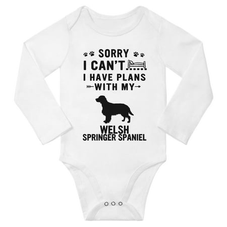 Sorry I Can t I Have Plans With My Welsh Springer Spaniel Baby Long Sleeve Romper (White 18-24 Months)
Sorry I Can t I Have Plans With My Welsh Springer Spaniel Baby Long Sleeve Romper (White 18-24 Months)