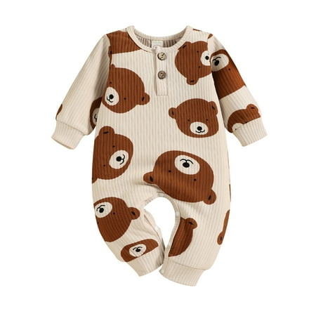 Viworld Infant Baby Boys Jumpsuit Long Sleeve Crew Neck Cartoon Bear Tiger Print Casual Autumn Romper Bodysuit Brown Bear 6-9 Months
Viworld Infant Baby Boys Jumpsuit Long Sleeve Crew Neck Cartoon Bear Tiger Print Casual Autumn Romper Bodysuit Brown Bear 6-9 Months