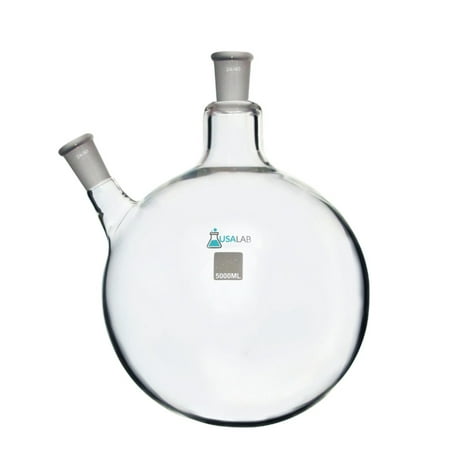 5L Round Bottom Receiving Flask - 2 neck 24/40 - USAlab