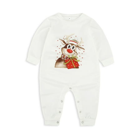 Puloru Family Pajamas Set O-Neck Long Sleeve Tops+ Long Pants
