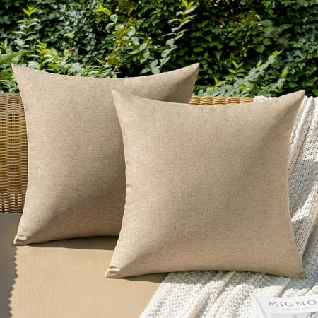 MIULEE Pack of 2 Decorative Outdoor Solid Waterproof Throw Pillow Covers Polyester Linen Garden Farmhouse Cushion Cases for Patio Tent Balcony Couch Sofa 16x16 inch Light Tan
MIULEE Pack of 2 Decorative Outdoor Solid Waterproof Throw Pillow Covers Polyester Linen Garden Farmhouse Cushion Cases for Patio Tent Balcony Couch Sofa 16x16 inch Light Tan