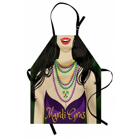 Mardi Gras Apron Young Woman with Party Dress and Necklace with Fleur De Lis Symbol Accessories Unisex Kitchen Bib Apron with Adjustable Neck for Cooking Baking Gardening Multicolor by Ambesonne
Mardi Gras Apron Young Woman with Party Dress and Necklace with Fleur De Lis Symbol Accessories Unisex Kitchen Bib Apron with Adjustable Neck for Cooking Baking Gardening Multicolor by Ambesonne