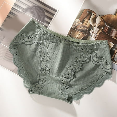 Lingerie Sets for Women Women Underwear Bikini Panties Lace Low Waist Rise Hipster Cotton Breathable Panties