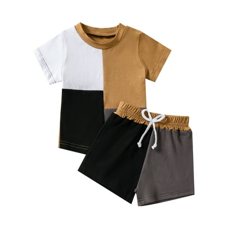 Frobukio 2Pcs Toddler Baby Boys Shorts Sets Casual Short Sleeve Round Neck T-Shirt + Drawstring Shorts Outfits Brown 0-6 Months
Frobukio 2Pcs Toddler Baby Boys Shorts Sets Casual Short Sleeve Round Neck T-Shirt + Drawstring Shorts Outfits Brown 0-6 Months