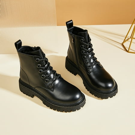 Women‘s Black Ankle Combat Boots Round Toe Non Slip Shoes Lace Up Side Zipper Shoes
Women‘s Black Ankle Combat Boots Round Toe Non Slip Shoes Lace Up Side Zipper Shoes