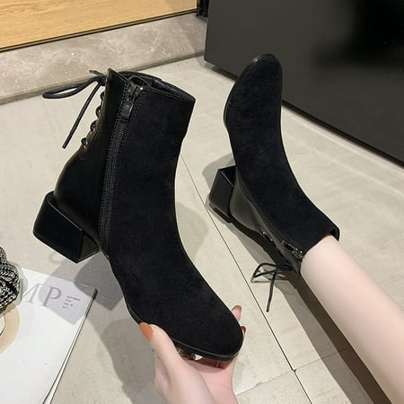 Cathalem Womens Boots Low Heel Size 10 Fashion Women Flock Solid Color Autumn Thick Sole Square Heels Zipper Boot Heels for Women Black 7
Cathalem Womens Boots Low Heel Size 10 Fashion Women Flock Solid Color Autumn Thick Sole Square Heels Zipper Boot Heels for Women Black 7