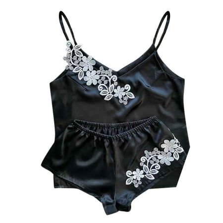 Women V Neck Sexy Lingerie Satin Sleepwear Pajamas Cami Shorts Set Nightwear
Women V Neck Sexy Lingerie Satin Sleepwear Pajamas Cami Shorts Set Nightwear