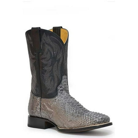 Men s Roper Peyton Python Boots Handcrafted Gray