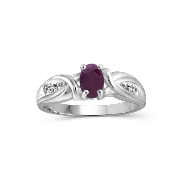 0.48 Carat T.G.W. Ruby Gemstone and Accent White Diamond Women's Ring
