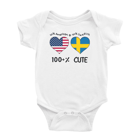 50% Swedish + 50% American = 100+% Cute Baby Bodysuit Baby Clothes (White 3-6 Months)
50% Swedish + 50% American = 100+% Cute Baby Bodysuit Baby Clothes (White 3-6 Months)