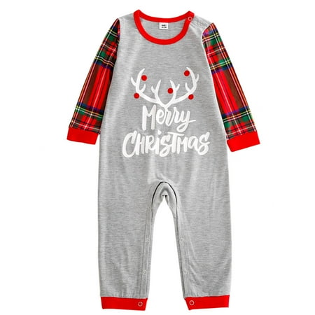 Egmy Cute Christmas Plaid Family European And American Pajamas Parent-child Suit Kids