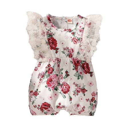 ZMHEGW Infant Girls Lace Fly Sleeve Floral Printed Romper Newborn Jumpsuit Newborn Clothing Set
ZMHEGW Infant Girls Lace Fly Sleeve Floral Printed Romper Newborn Jumpsuit Newborn Clothing Set