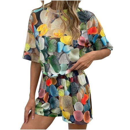 2 Piece Casual Outfits Lounge Wear Pajamas Set 2023 Fashion Clothes Summer Vacation Women s Fashion Printed T-shirt Round Neck Short Sleeve Shorts Set Yellow XL
2 Piece Casual Outfits Lounge Wear Pajamas Set 2023 Fashion Clothes Summer Vacation Women s Fashion Printed T-shirt Round Neck Short Sleeve Shorts Set Yellow XL