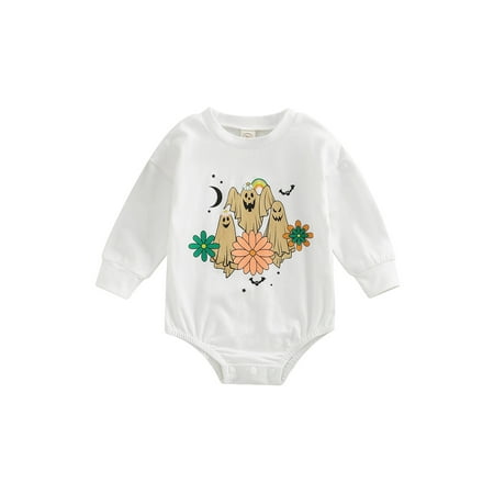 Jkerther Infant Baby Halloween Romper White Ghost Flower and Bat Printing Long Sleeve Jumpsuit
Jkerther Infant Baby Halloween Romper White Ghost Flower and Bat Printing Long Sleeve Jumpsuit