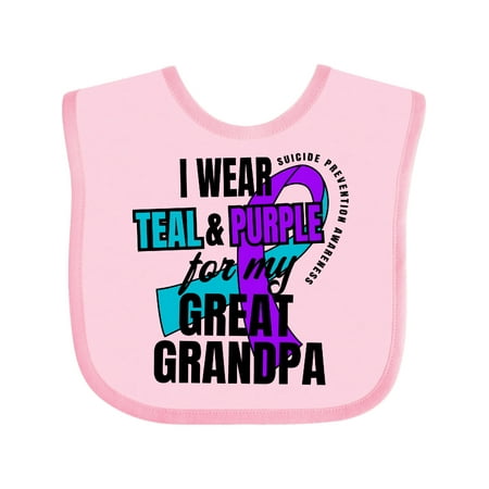 Inktastic Suicide Prevention I Wear Teal and Purple For My Great Grandpa Gift Baby Boy or Baby Girl Bib
Inktastic Suicide Prevention I Wear Teal and Purple For My Great Grandpa Gift Baby Boy or Baby Girl Bib